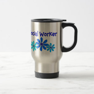 "Blue Daisies" van de "Social Worker Travel Mug" Reisbeker
