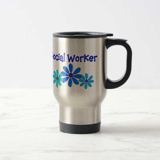 "Blue Daisies" van de "Social Worker Travel Mug" Reisbeker (Rechts)