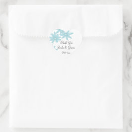 Blue Daisies Wedding Bedankt voor je favoriete tag Hart Sticker