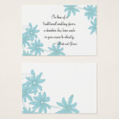 Blue Daisies Wedding Charity Favor Card Visitekaartje (Voorkant /achterkant)