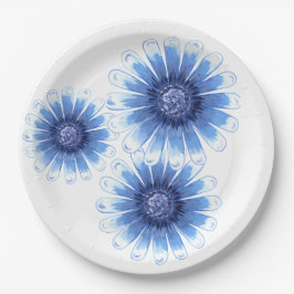 Blue Daisy 3 Flower Paper Bord