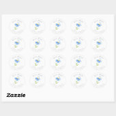 'Blue Daisy' Adreslabel Ronde Sticker (Vel)