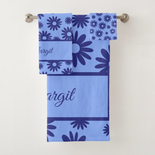 Blue Daisy Bad Handdoek (Insitu)