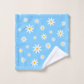 Blue Daisy Bath Towel Set Bad Handdoek (Wasdoekje)