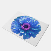 Blue Daisy, blauwe bloem, blauwe bloem Deurmat (Schuin)