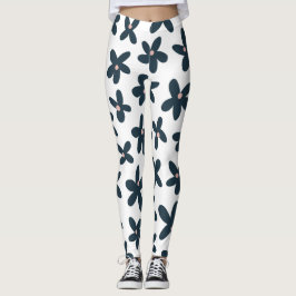Blue Daisy Bloemen Schattigee Workout Hardlopen Leggings