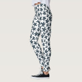 Blue Daisy Bloemen Schattigee Workout Hardlopen Leggings (Links)