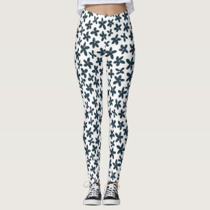 Blue Daisy Bloemen Schattigee Workout Hardlopen Leggings