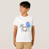 Blue Daisy Bloemenmeisje T-shirt (Voorkant volledig)