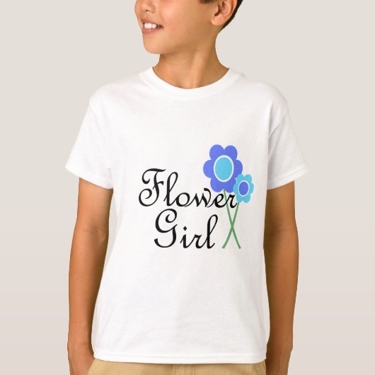 Blue Daisy Bloemenmeisje T-shirt (Voorkant)