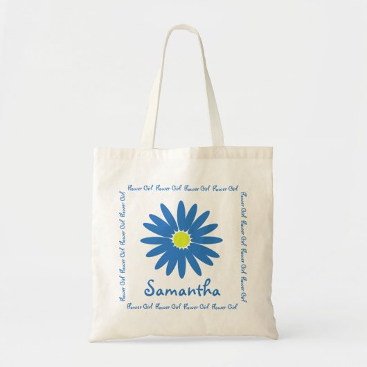 Blue Daisy Bloemenmeisje Tote Bag (Voorkant)