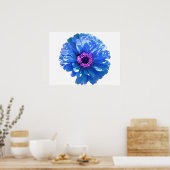 Blue daisy blue floral photo  poster (Keuken)