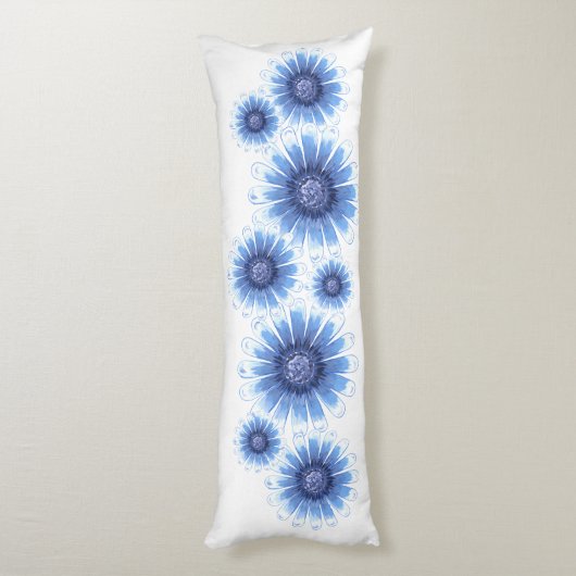 Blue Daisy Body Pillow Lichaamskussen (Achterkant (Verticaal))