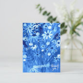 Blue Daisy Bouquet bedankt Briefkaart (Staand voorkant)