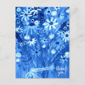Blue Daisy Bouquet bedankt Briefkaart (Voorkant)