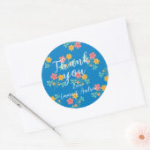 Blue Daisy  Bouquet Pattern Ronde Sticker (Envelop)