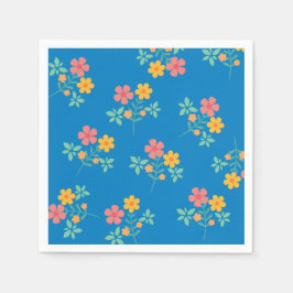 Blue Daisy  Bouquet Pattern Servet