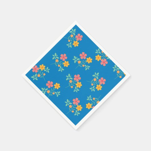 Blue Daisy  Bouquet Pattern Servet (Hoek)