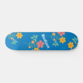 Blue Daisy  Bouquet Pattern Skateboard (Horizontaal)