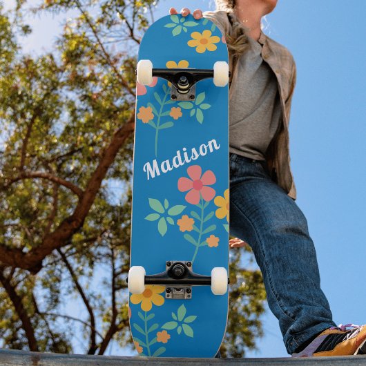 Blue Daisy  Bouquet Pattern Skateboard