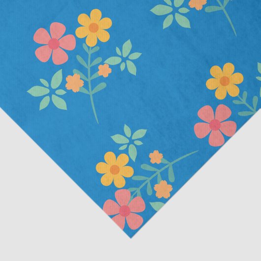 Blue Daisy  Bouquet Pattern Tissuepapier (Detail)