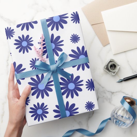 Blue Daisy Cadeaupapier (Geschenken)