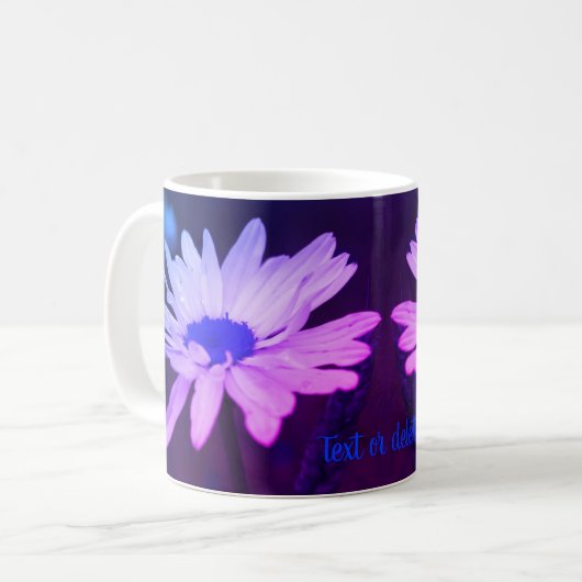 Blue Daisy Center Floral Art op maat Koffiemok (Voorkant links)