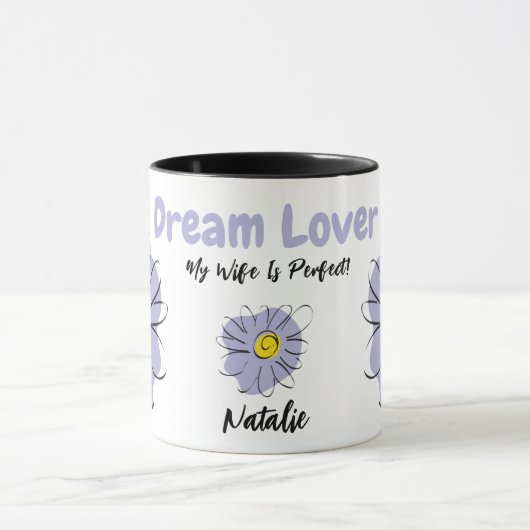 Blue Daisy, Dream Lover, Valentijn Gift Mok (Midden)