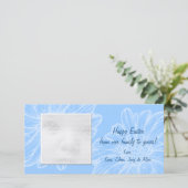 Blue Daisy Easter-fotokaarten Feestdagenkaart (Staand voorkant)