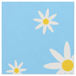 Blue Daisy Fabric Stof