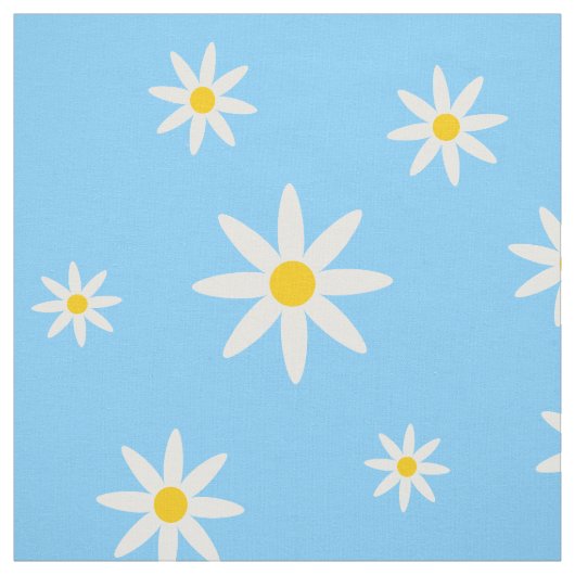 Blue Daisy Fabric Stof (Swatch)