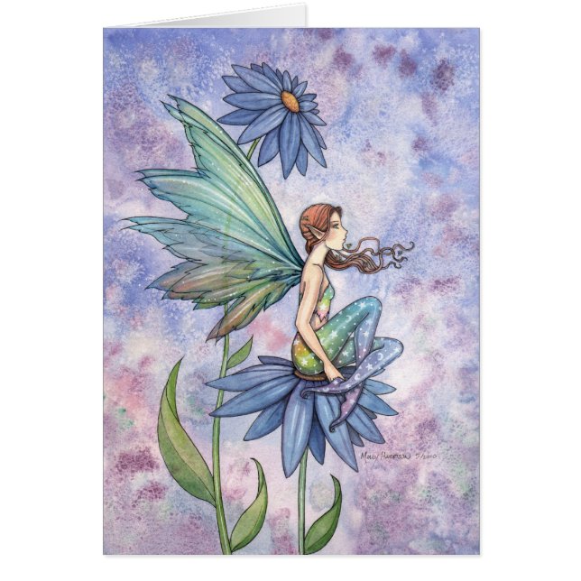 Blue Daisy Fairy Card van Molly Harrison (Voorkant)