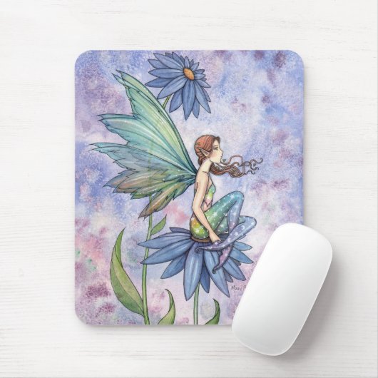 Blue Daisy Fairy Mousepad van Molly Harrison Muismat (Met muis)