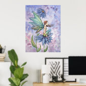 Blue Daisy Fairy Poster door Molly Harrison (Thuiskantoor)