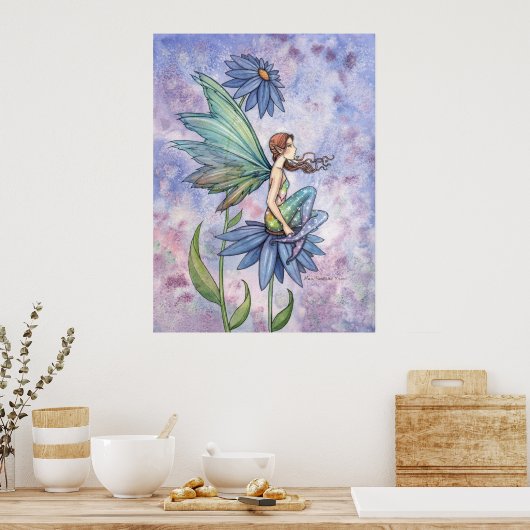 Blue Daisy Fairy Poster van Molly Harrison (Keuken)