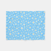 Blue Daisy Fleece Blanket Deken (Voorkant (Horizontaal))