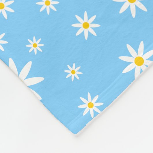 Blue Daisy Fleece Blanket Deken (Hoek)