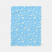 Blue Daisy Fleece Blanket Deken (Voorkant)