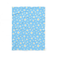 Blue Daisy Fleece Blanket