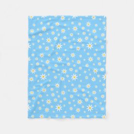 Blue Daisy Fleece Blanket Deken