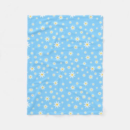 Blue Daisy Fleece Blanket Deken (Voorkant)