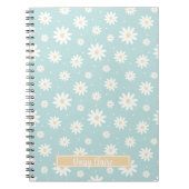 Blue Daisy Floral Custom Notitieboek (Voorkant)