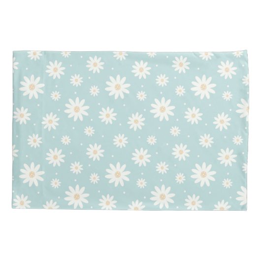 Blue Daisy Floral Kussensloop (Achterkant)
