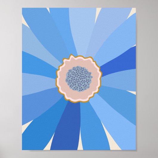 Blue Daisy Floral Poster (Voorkant)