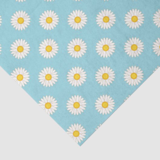 Blue Daisy Flower Pattern Tissuepapier (Detail)