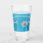 Blue Daisy Flower Personalized Glas (Achterkant)