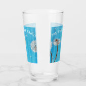Blue Daisy Flower Personalized Glas (Links)