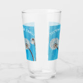 Blue Daisy Flower Personalized Glas (Rechts)