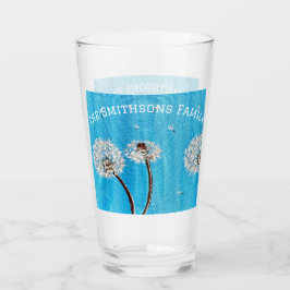 Blue Daisy Flower Personalized Glas
