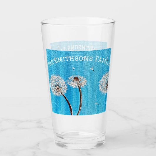 Blue Daisy Flower Personalized Glas (Voorkant)